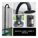 Doccia da Giardino ad Acqua Fredda in Alluminio Temporizzata con Lavapiedi Sined Luna Timer P Grigio 