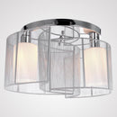 Lampadario a Incasso Ø35x25 cm con 2 Paralumi in Metallo 