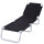 Lettino Prendisole Pieghevole da Giardino 180x55x24 cm in Metallo e Tessuto Oxford Nero