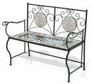 Panchina da Giardino 123x53x91 cm in Ferro con Mosaico Soriani Rodi