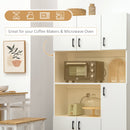 Mobile Dispensa Alto 6 Ante 2 Ripiani 100x40x180 cm in Truciolato Bianco
