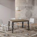 Tavolo Allungabile 140-244x90x77 cm Karamay Premium Tortora Telaio Antracite 