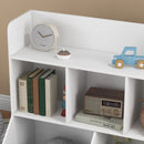 Mobile Portagiochi per Bambini a 3 Livelli con 5 Scomparti 91,5x43x79 cm in Legno Bianco