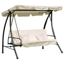 Dondolo da Giardino 3 Posti con Tettuccio Crema 200x125x170 cm 