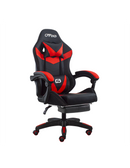 Sedia da Gaming Ergonomica 66x60x134 cm con Poggiapiedi in Similpelle Rosso