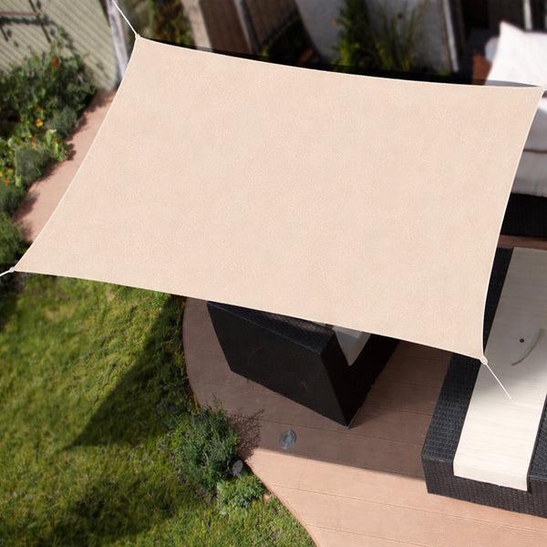 Tenda Vela Parasole 300x400 cm Telo Ombreggiante Rettangolare da Giardino in Poliestere Ecru sconto
