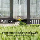 Serra per Orto 304x247x205 cm con Porta a Battente e 2 Finestre Regolabili in PC e Alluminio Nero      