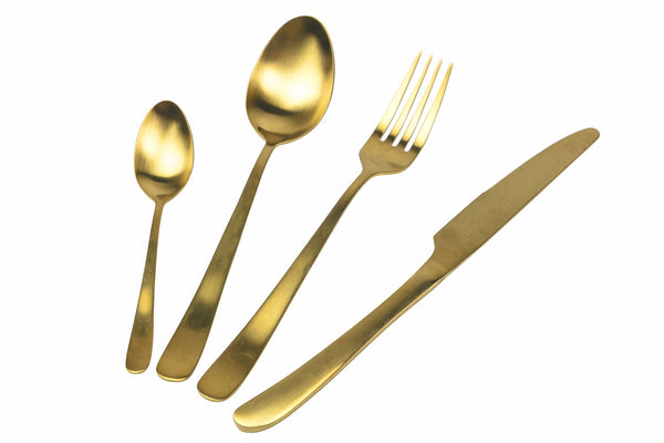 Servizio Set di Posate 24 Pezzi in Acciaio Oro Opaco Villa d'Este Home Tivoli Round online