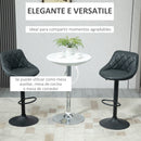 Tavolino da Bar Ø61x76-97 cm in Acciaio e ABS Bianco