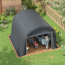 Tendone da Giardino per Moto Bici e Attrezzi 300x300x235 cm con 2 Ingressi a Zip in Acciaio e PE Grigio      