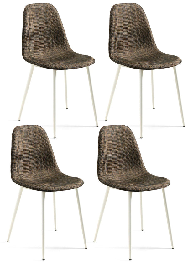 sconto Set 4 Sedie 43x38xH86,5 cm in Similrattan Martina Marrone