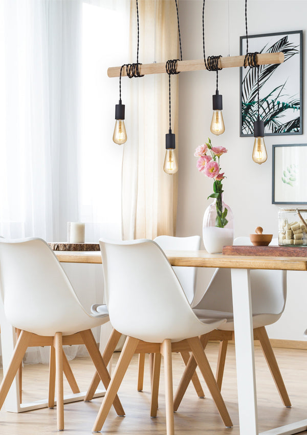 sconto Lampada a Sospensione da Interno E27 in Metallo Nero Opaco