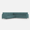 Divano Angolare 7 Posti 281x281x85 cm Karay in Tessuto Petrolio