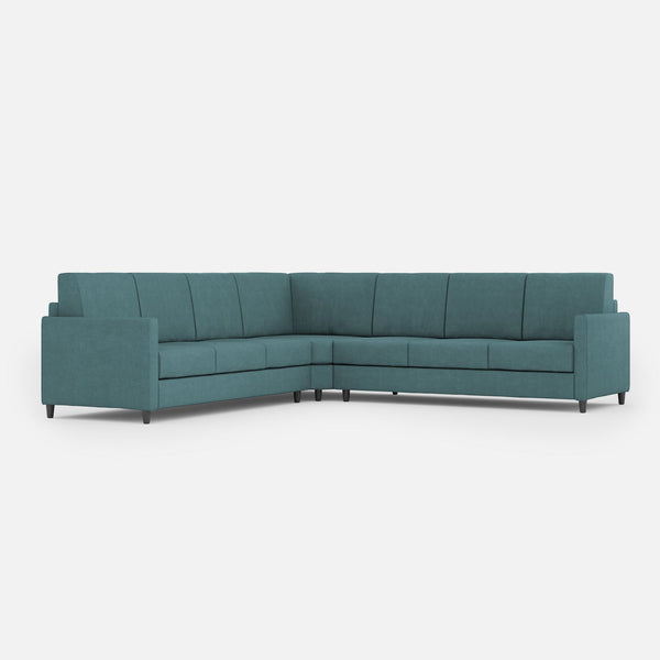 Divano Angolare 7 Posti 281x281x85 cm Karay in Tessuto Petrolio sconto