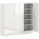 Scarpiera Slim da Ingresso per 25-30 Paia di Scarpe 106,4x34x108,5 con Ante a Chiusura Ammortizzata in MDF Bianco Lucido      