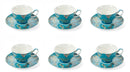 Set 6 Tazzine da Caffè Ø11,5x5 cm in Porcellana Villa d'Este Home Tivoli Japanese Azzurre