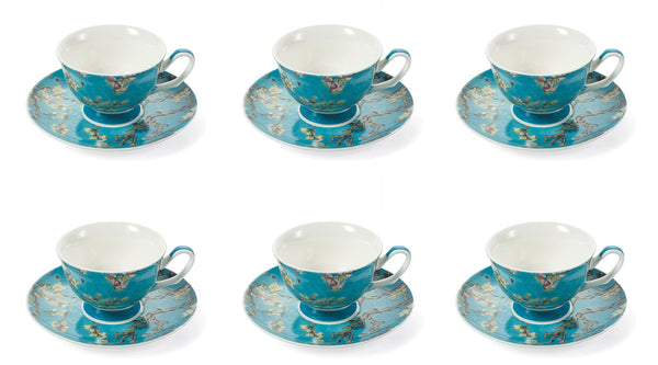 Set 6 Tazzine da Caffè Ø11,5x5 cm in Porcellana Villa d'Este Home Tivoli Japanese Azzurre online