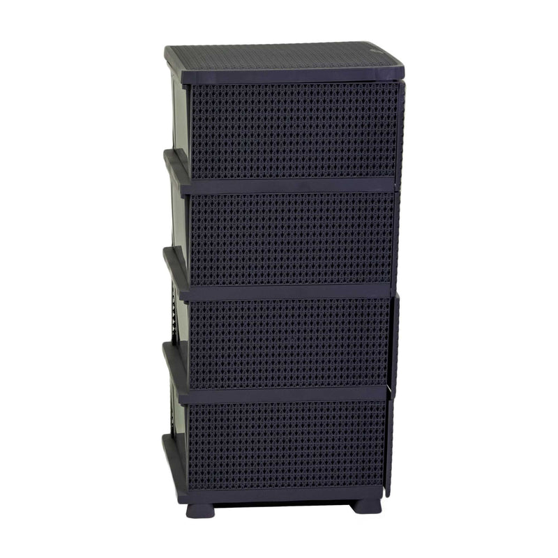 Cassettiera 4 Cassetti 43x36,8xh89,4 cm in Plastica Antracite