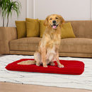 Maxi Cuscino Imbottito e Trapuntato per Cani Gatti in Microfibra Rosso