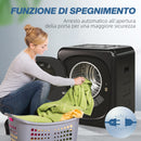 Asciugatrice ad Aria 48x40x56 cm Carico 4kg con Timer e Programma Smart in Acciaio Inox e ABS Nero      