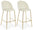 Set 2 Sgabelli 51x55x105 cm in Poliestere Effetto Velluto Bianco