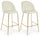 Set 2 Sgabelli 51x55x105 cm in Poliestere Effetto Velluto Bianco