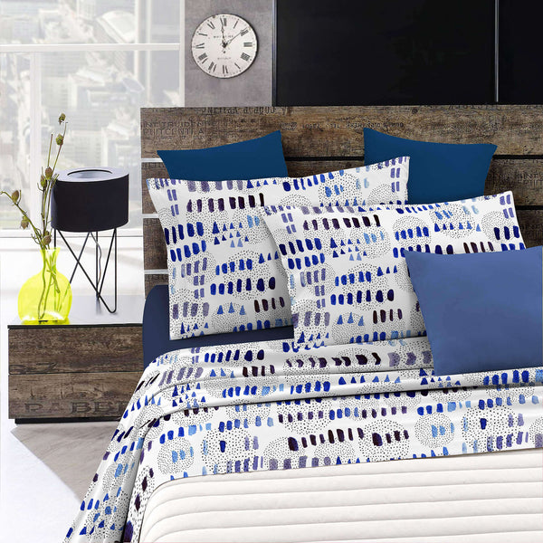 online Set Lenzuola con Stampa Sopra Sotto e Federe Punti e Linee