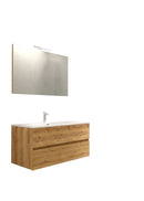 Mobile da Bagno Sospeso con Lavabo 100 cm e Specchio Bali Light Rovere Miele      