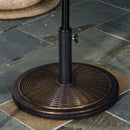 Base per Ombrellone  da 14kg con Effetto Rattan  Ø48x34 cm in Cemento e Plastica Bronzo