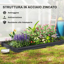 Letto per Orto Rialzato a Fondo Aperto 240x120x30 cm da 835L in Acciaio Grigio Scuro  