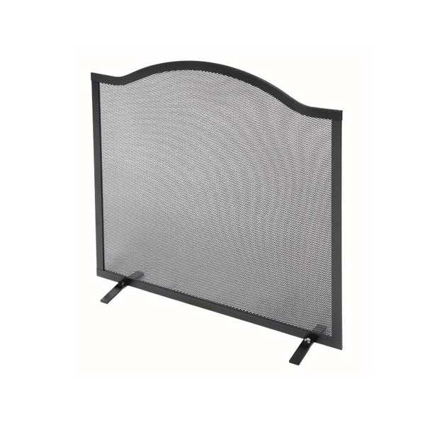 online Parascintille per Camino 60x58 cm Bordo Superiore a Onda in Ferro Verniciato Grigio Martellato