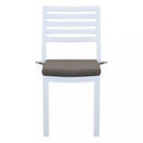 Sedia da Giardino Formentera con Cuscino 46x62x84 h cm in Alluminio Bianco