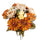 Bouquet Artificiale Composta da Rose e Dalie Altezza 34 cm Arancio