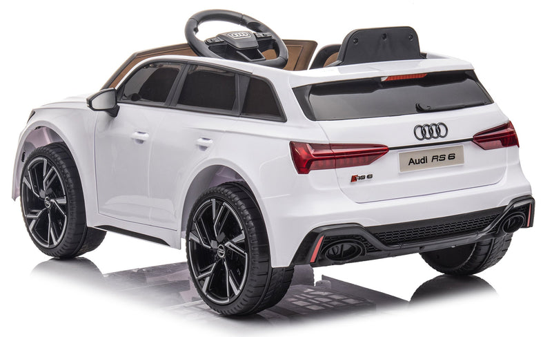 Macchina Elettrica per Bambini 12V con Licenza Audi RS6 Bianca