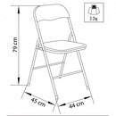 Sedia da Giardino Pieghevole Slim 44x45x79 h cm in Acciaio Bianca Lucida