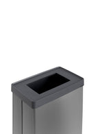 Pattumiera Alta 54L Interno Esterno Keter Verto Recycle 43,5x26,5x68,7 cm con Bordo Copri Sacco in Plastica Grigio Perla      