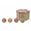 Set 14 Palle di Natale Ø7,5 cm in Polyfoam con Box Oro e Rosso