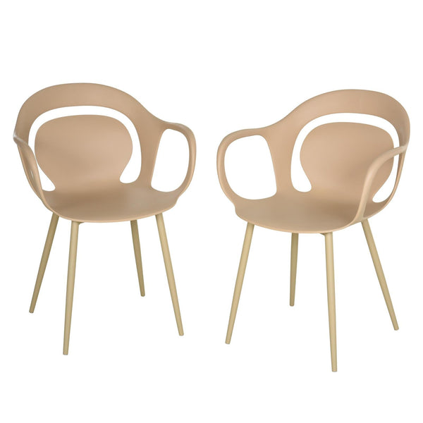 Set 2 Sedie in Polipropilene Gambe in Acciaio 58,5x60x83,5 cm Gialle prezzo