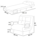 Poltrona Letto Reclinabile Chaise Lounge con Seduta Imbottita Convertibile in Velluto a Coste Verde