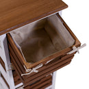 Cassettiera 3 Cassetti in Legno 30x27x66cm Atena Noce e Bianca