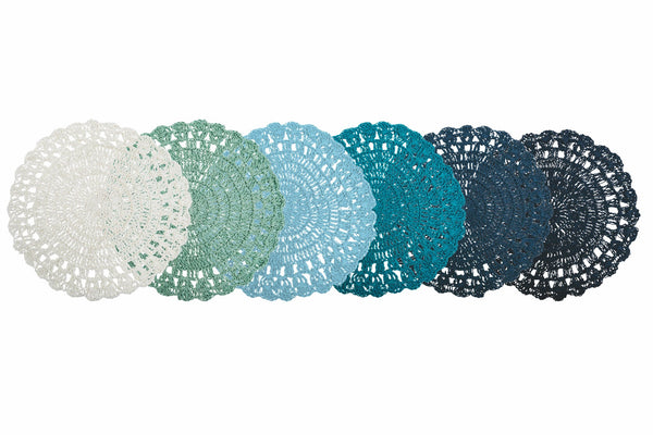 acquista Set 6 Tovagliette Tonda Ø38 cm Villa d'Este Home Tivoli Uncinetto Ocean