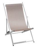 Set 4 Sdraio Mare da Giardino 60x100x79 cm in Alluminio e Textilene Tortora