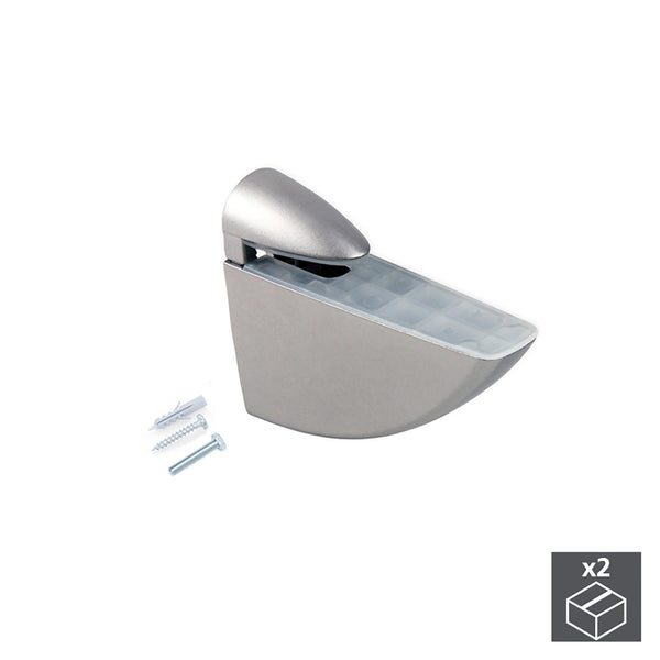 sconto Supporto Aguila per Mensola in Legno o Vetro Imballo 1 Set Verniciato Alluminio Emuca