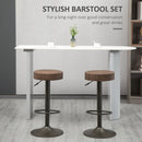 Set 2 Sgabelli Bar 35x36x64-85 cm con Poggiapiedi in Similpelle Marrone