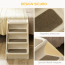 Scaletta per Cani e Gatti Pieghevole 4 Gradini Antiscivolo 62x38x49,5 cm in PP Beige