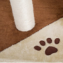 Albero Tiragraffi per Gatti con Scala e Palline in Legno Sisal Marrone e bianco 40x40x70 cm 