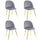 Set 4 Sedie 50x45x80 cm in Tessuto Vellutato Piedi Oro Grigio