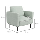 Poltrona 79x76x65 cm in Tessuto Effetto Lino Traspirante Grigio