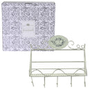 Appendiabiti a Muro 5 Ganci con Mensola 38,5x13xh37 cm in Metallo Le Bain Bianco