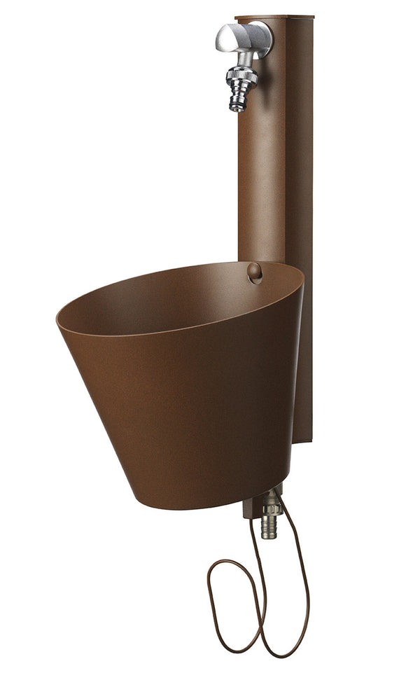 Fontana a Parete da Giardino con doppio Rubinetto Belfer 42/PRS Ruggine prezzo